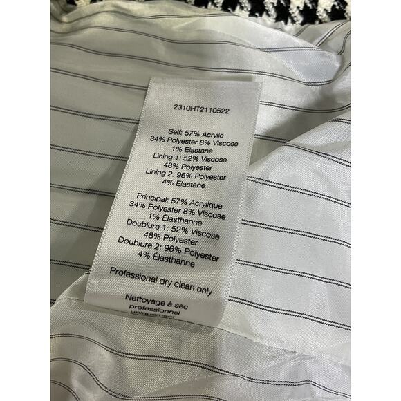 Veronica Beard 'Hutchinson' Black Houndstooth Dickey Jacket Size L - Picture 5 of 5